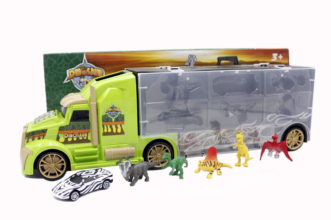 Dinosaur Trailer Truck Green (666-13K)